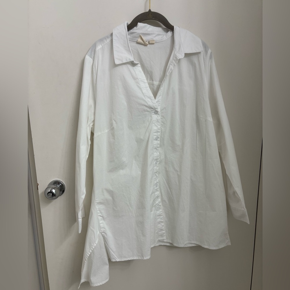 Truth + Style asymmetrical button shirt